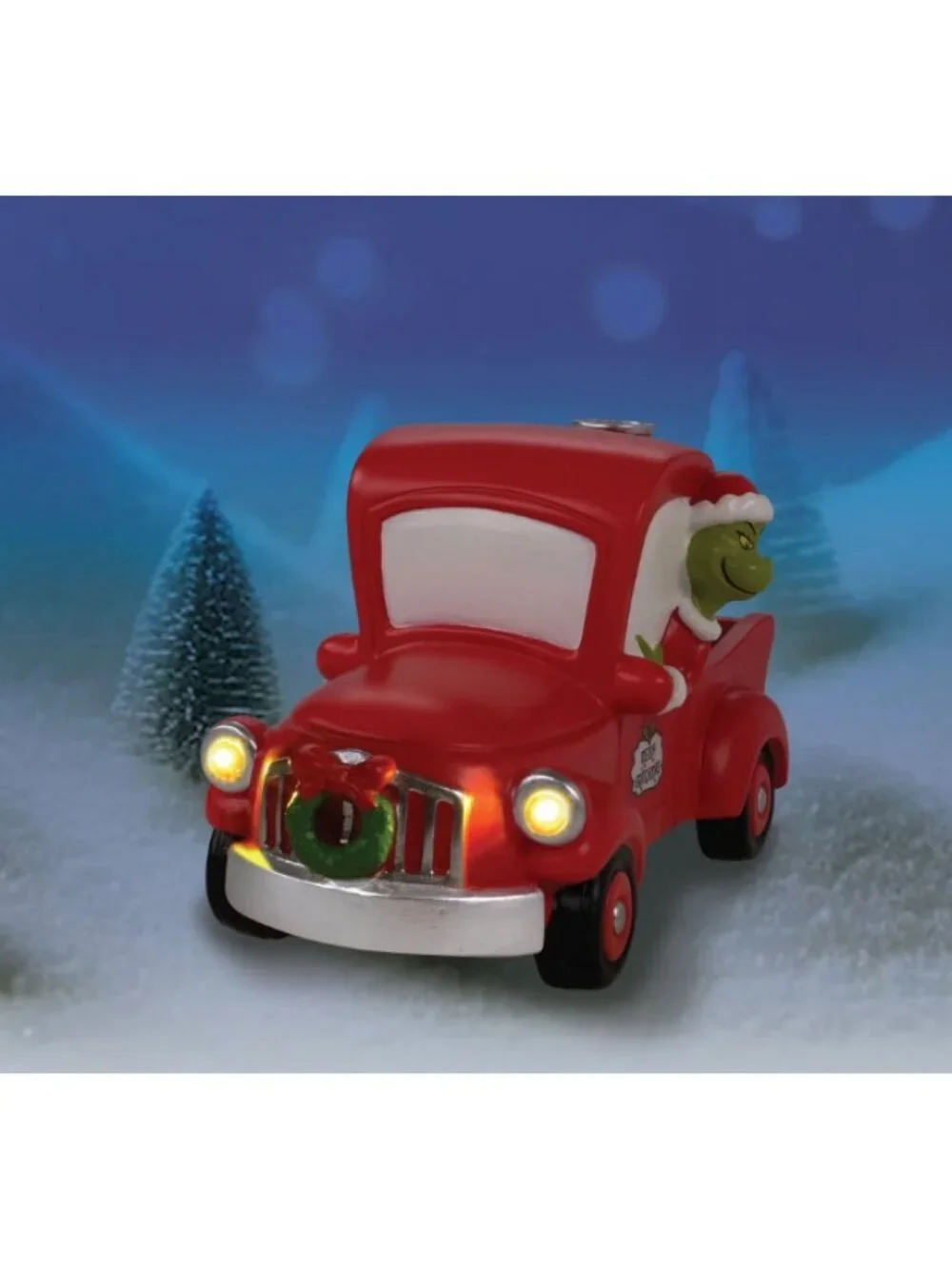 Grinch Red Truck Who Hash Light Up Christmas Village Decor New Box